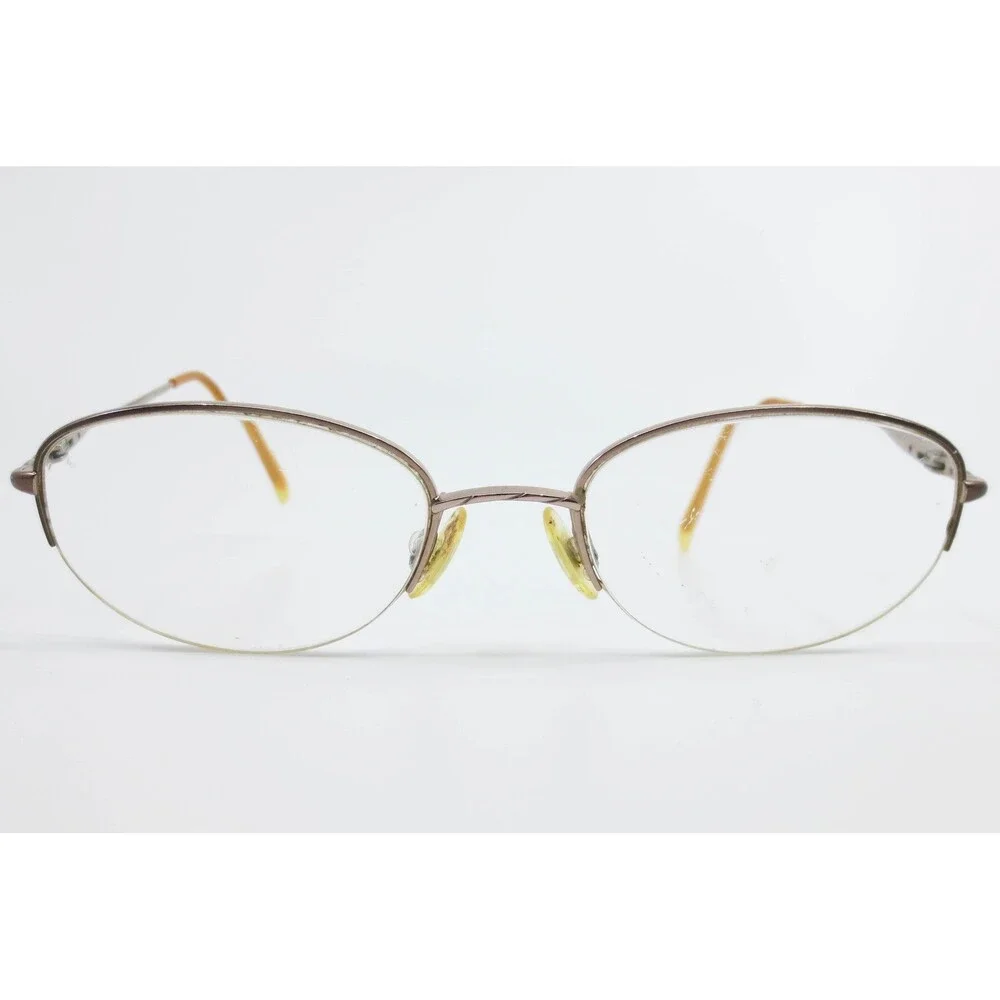 Charmant CH10803 Pure Titanium Eyeglasses Bronze Oval Semi Rimless Frames